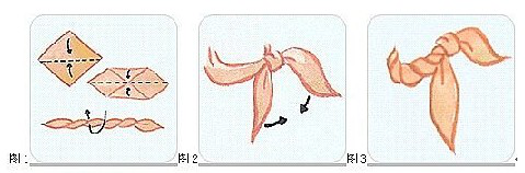 工作服絲巾系法一：海芋結系法